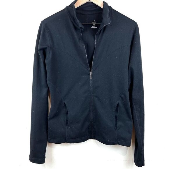 Prana Jet Black Full Zip Lightweight Athleisure‎ Jacket Women’s L - Picture 1 of 10